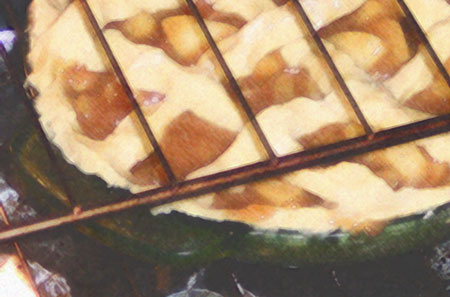 Homemade painterly apple pie, mmm, mmm