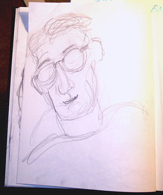 Self Portrait in a sketchbook
